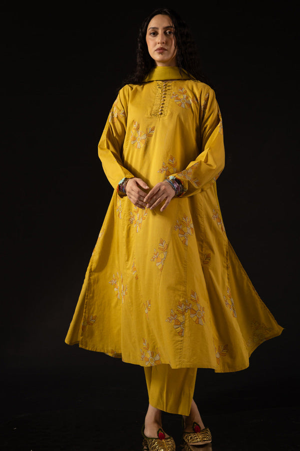 Phool Embroidered 3-Piece Suit