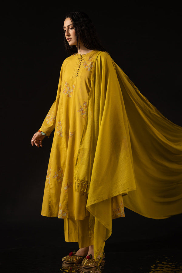 Phool Embroidered 3-Piece Suit