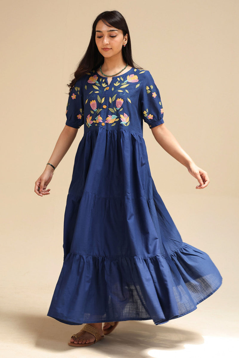 Phool Embroidered Tiered Set