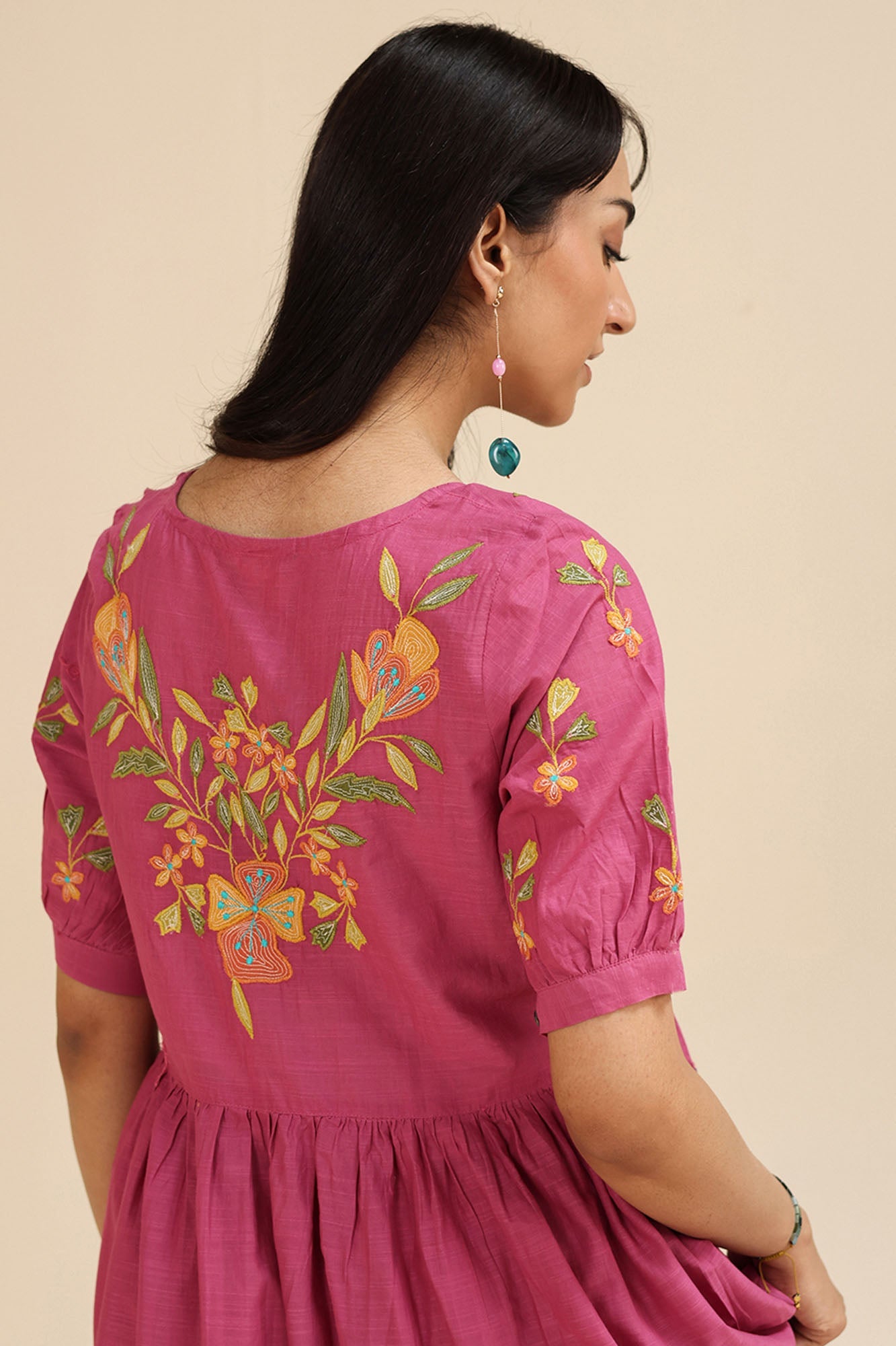 Phool Embroidered Tiered Set