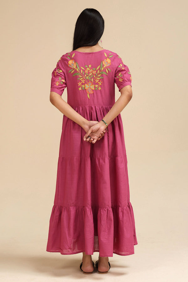Phool Embroidered Tiered Set