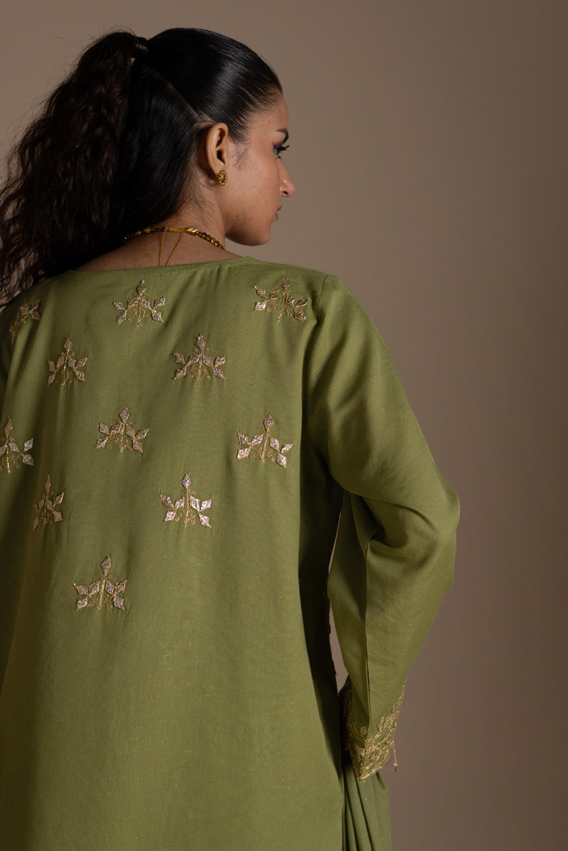 Embroidered Phool Gota Suit