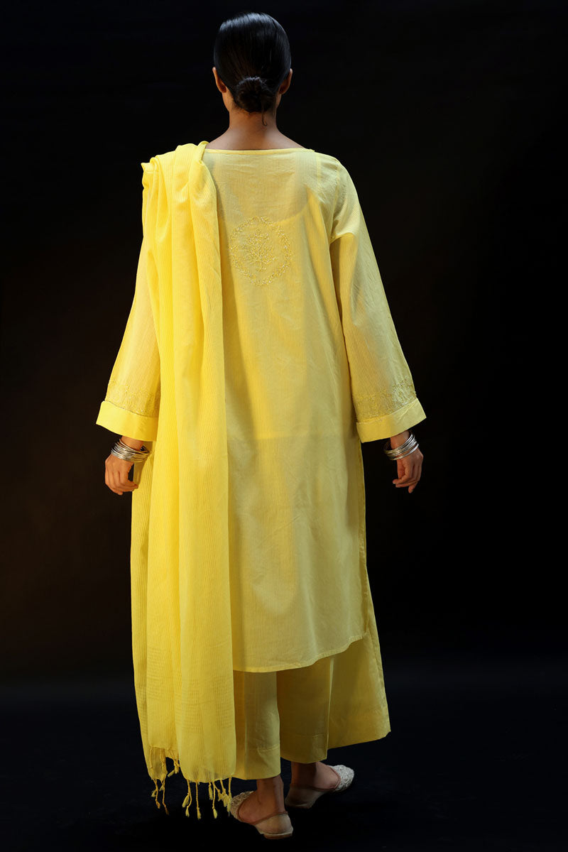 Chalk Embroidered Ensemble