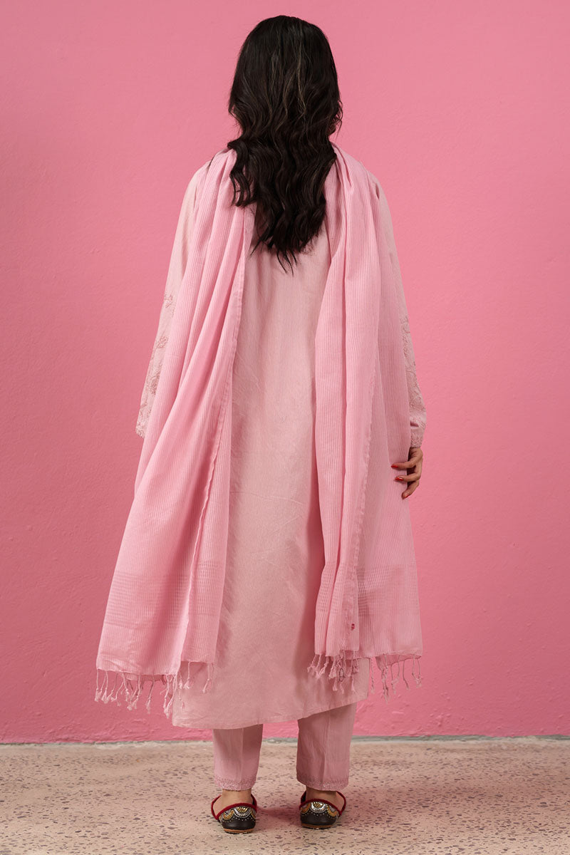 Pink Whisper Embroidered Set