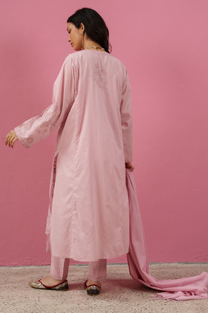 Pink Whisper Embroidered Set