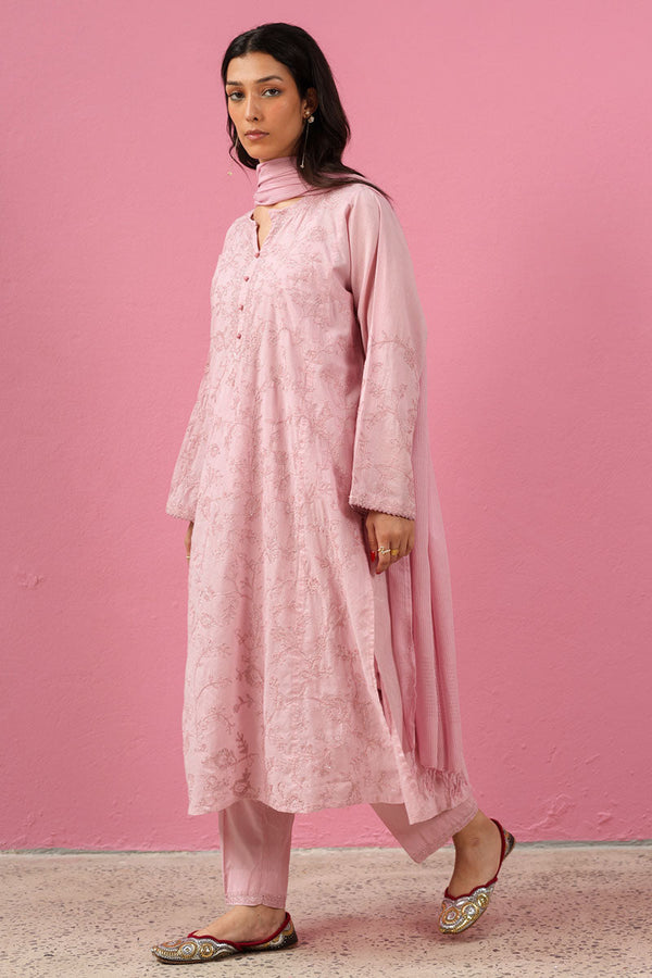 Pink Whisper Embroidered Set
