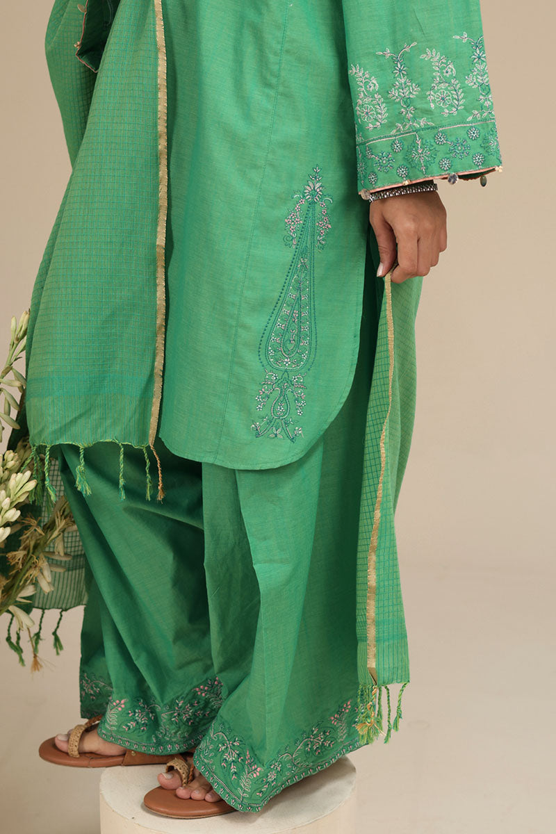 Mint Leaf Embroidered 3-Piece Suit