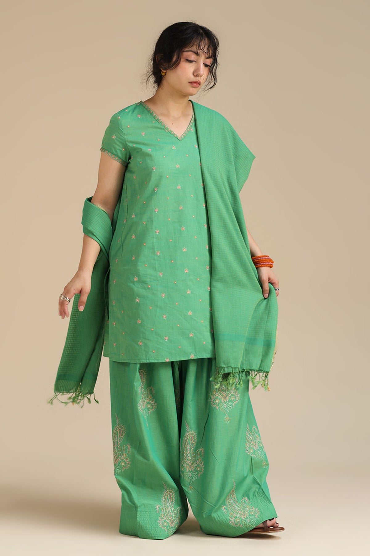 Gulnar Embroidered 3-Piece Suit