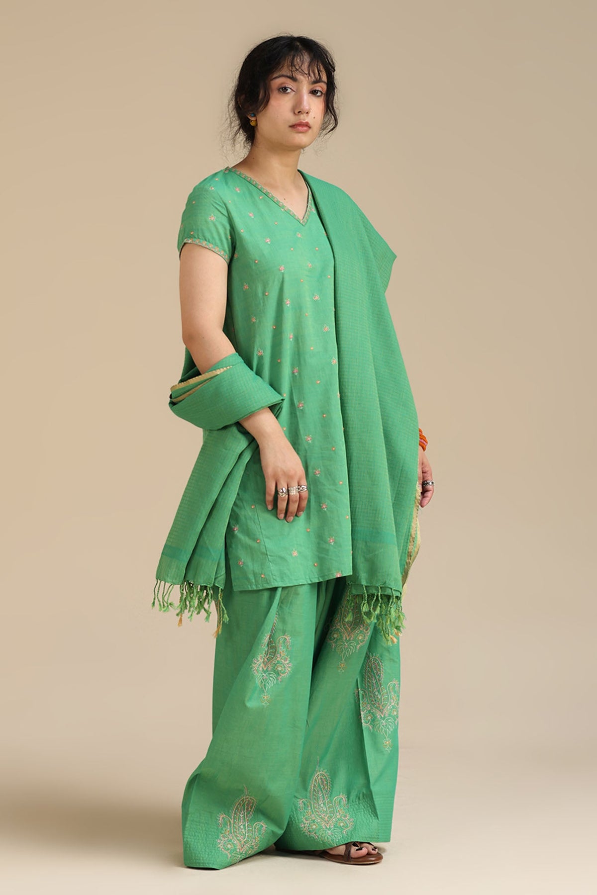 Gulnar Embroidered 3-Piece Suit