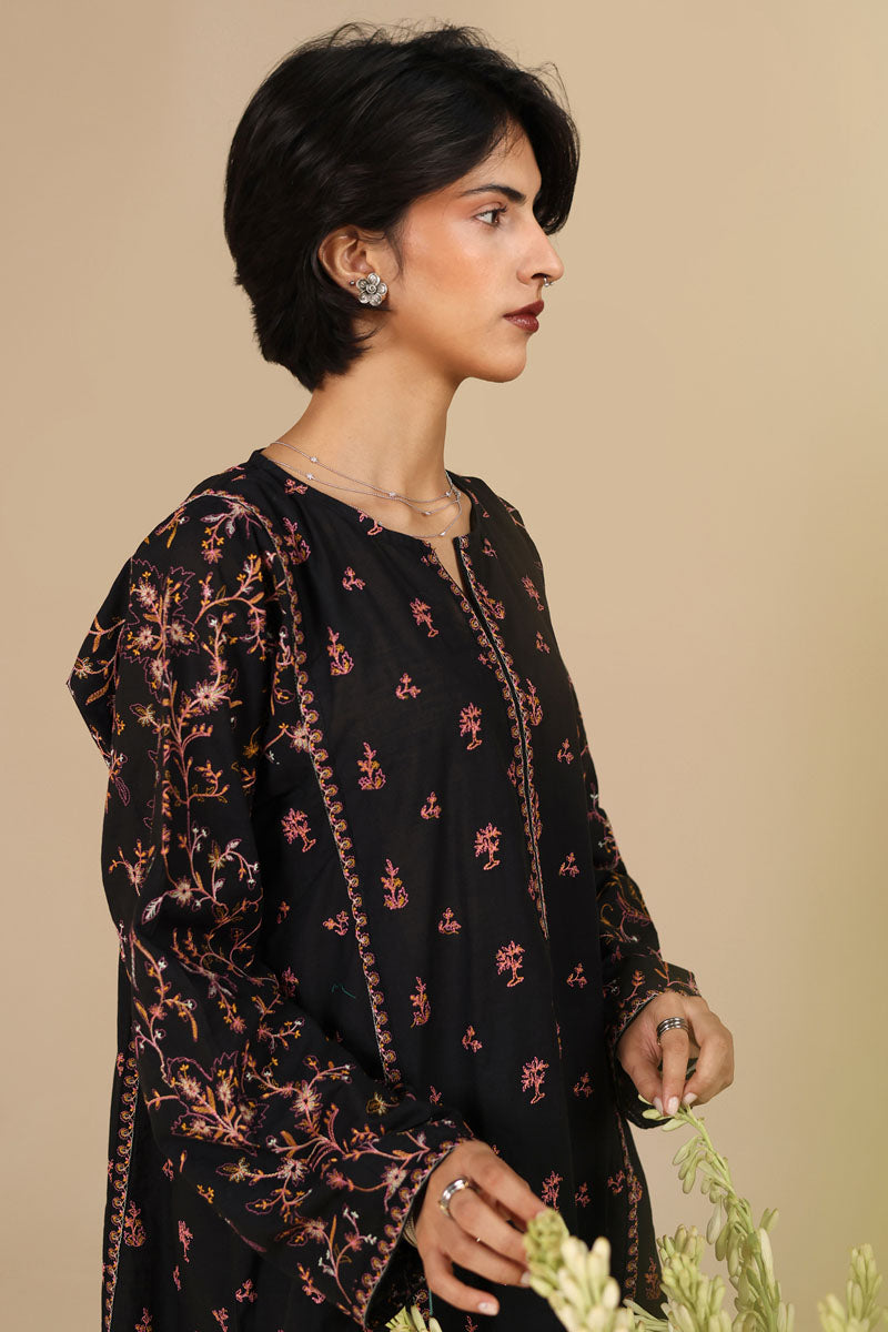Moonflower Embroidered 3-Piece Ensemble
