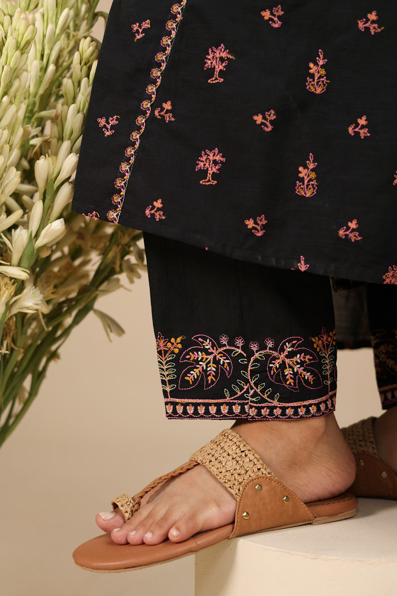 Moonflower Embroidered 3-Piece Ensemble