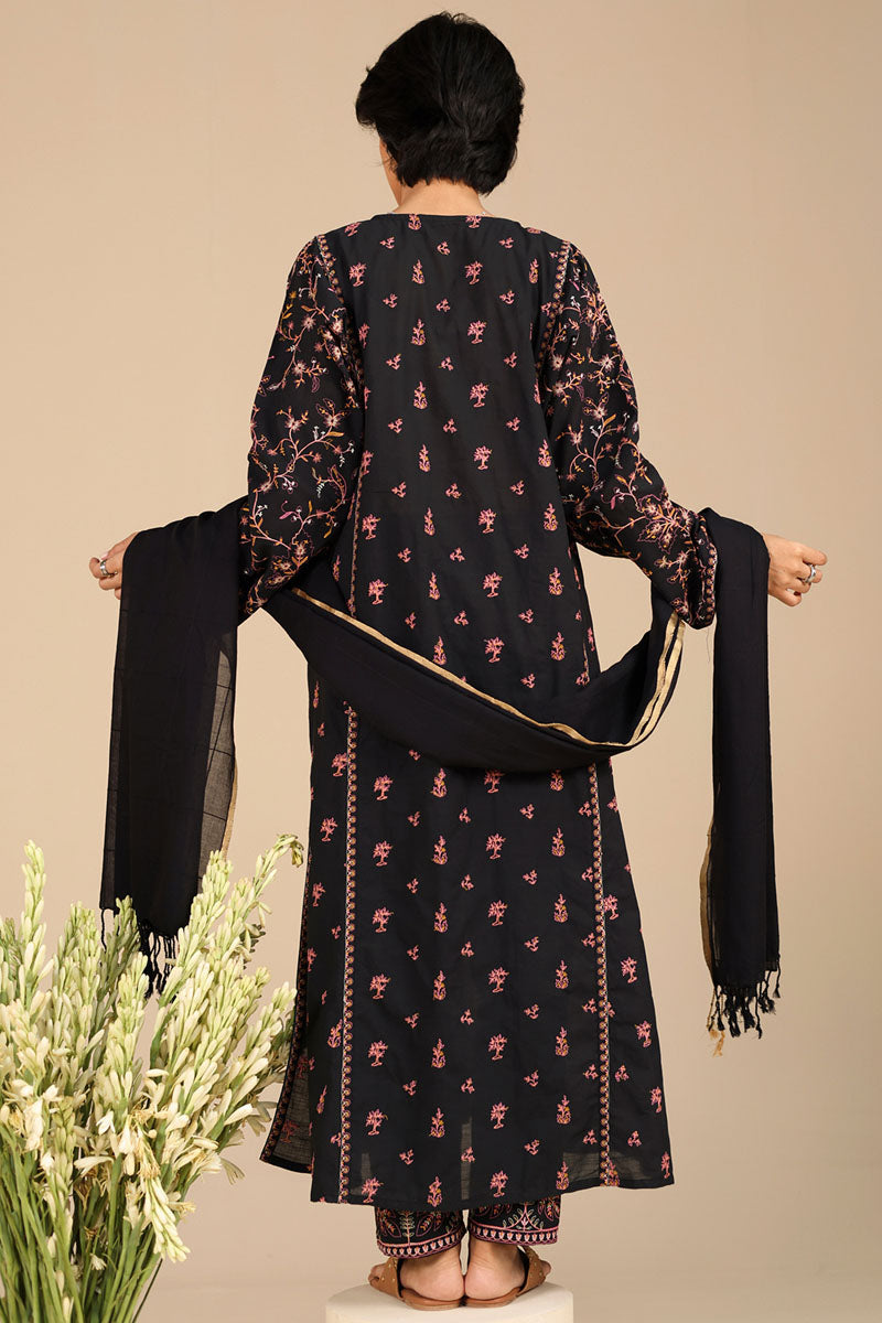 Moonflower Embroidered 3-Piece Ensemble