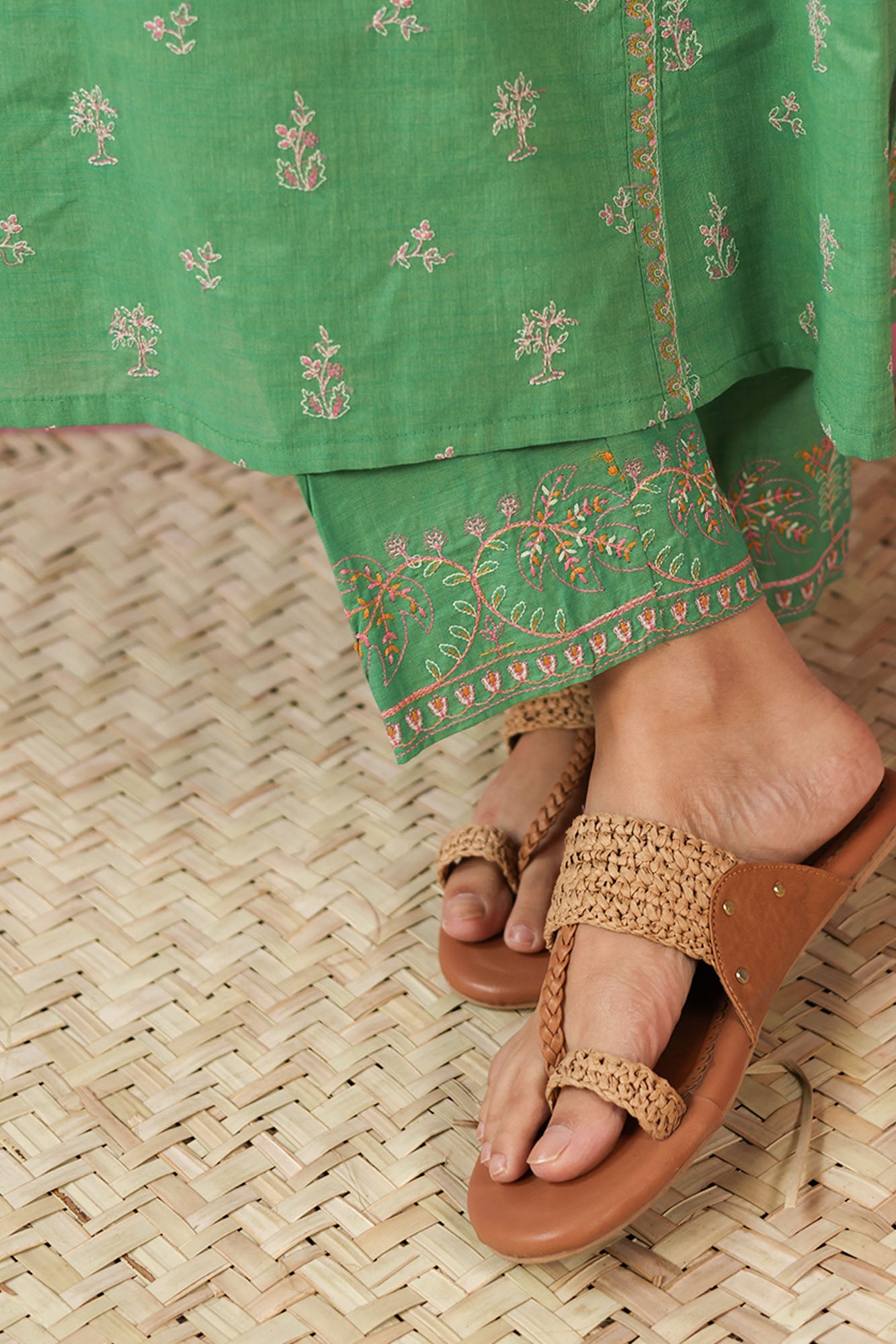Moonflower Embroidered 3-Piece Ensemble
