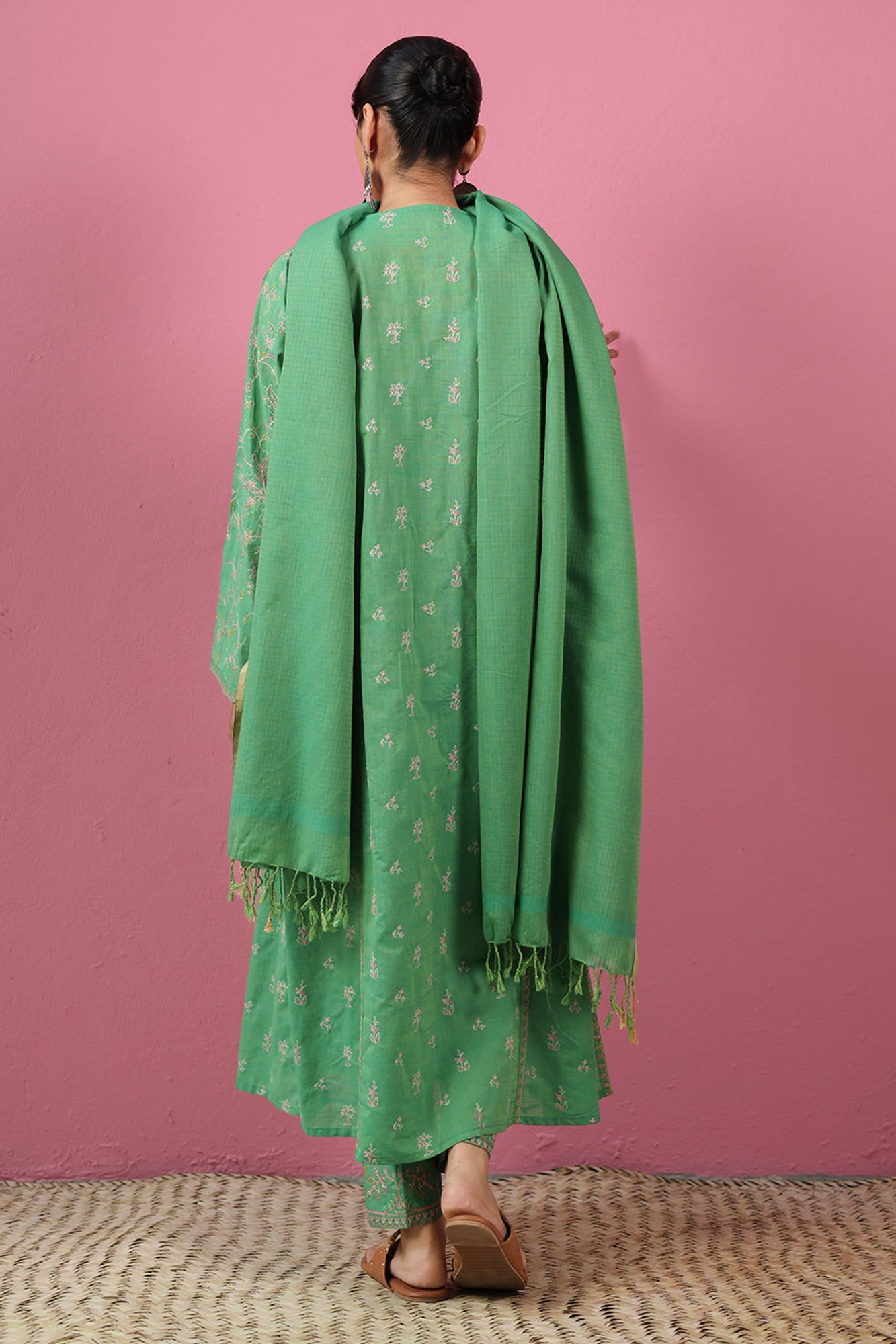 Moonflower Embroidered 3-Piece Ensemble