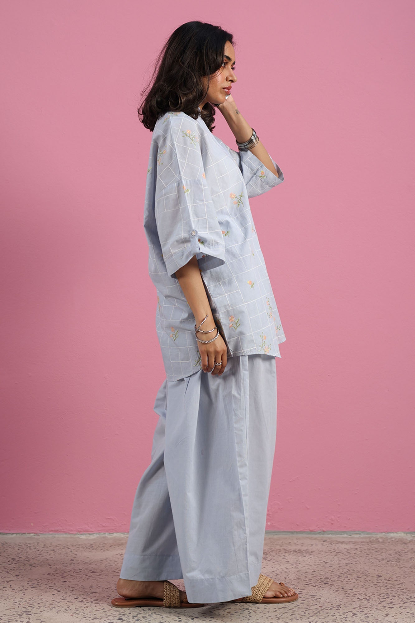 Petal Whimsy Embroidered Co-Ord Set
