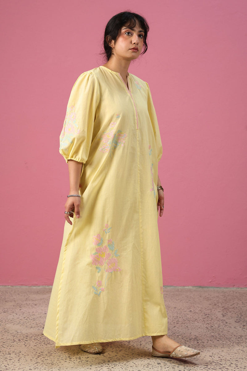 Pattern Embroidered Kaftan Set