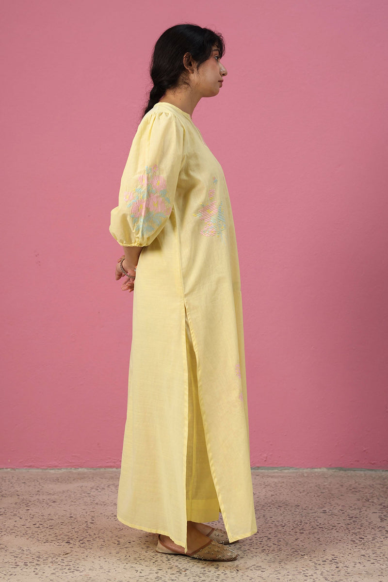 Pattern Embroidered Kaftan Set