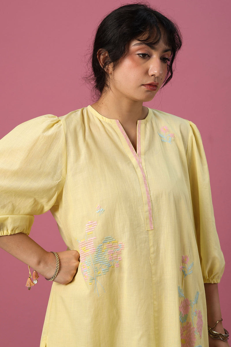 Pattern Embroidered Kaftan Set
