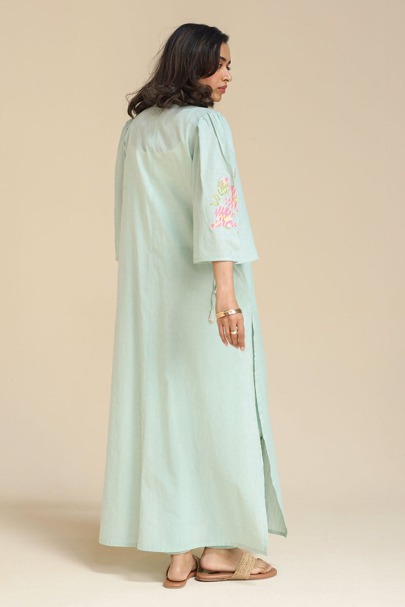 Pattern Embroidered Kaftan Set