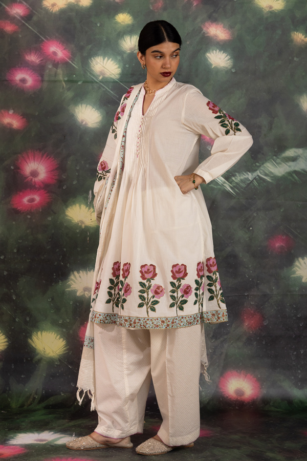 Khas Gulab Block-Printed Ensemble