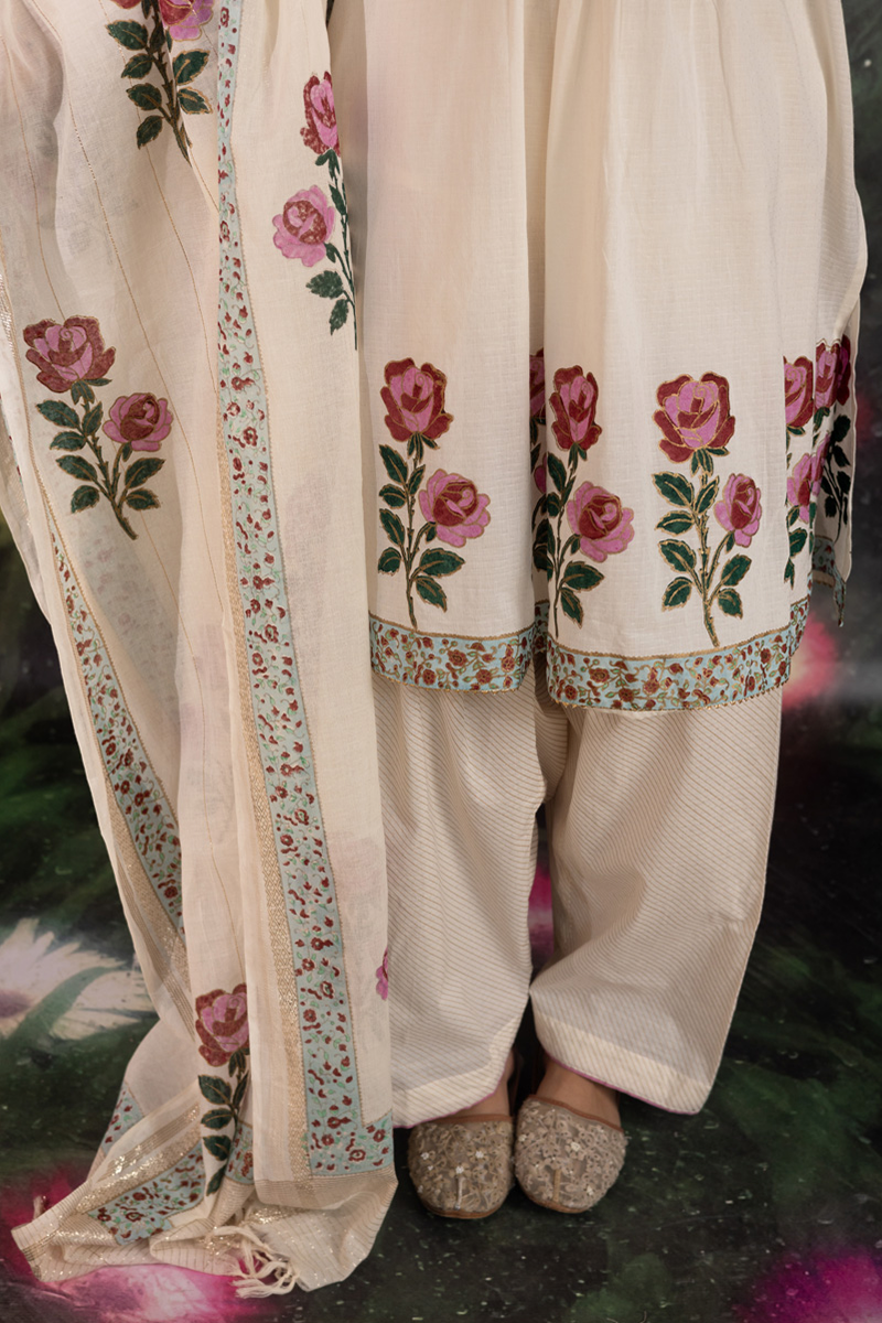 Khas Gulab Block-Printed Ensemble