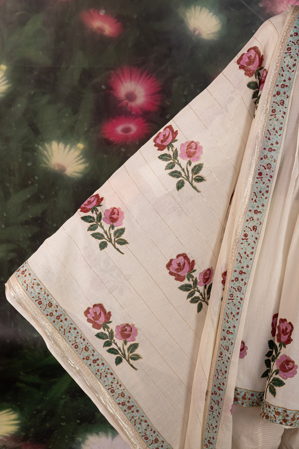 Khas Gulab Block-Printed Ensemble