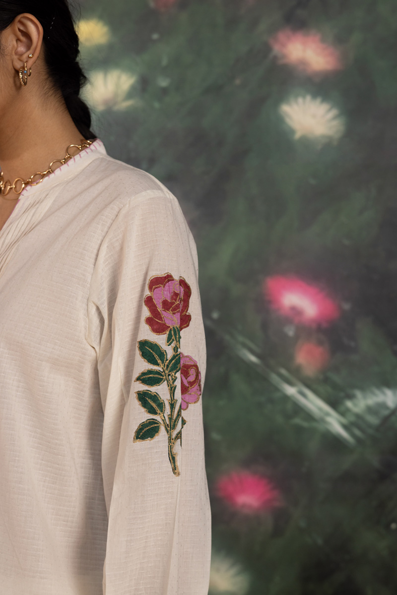 Khas Gulab Block-Printed Ensemble