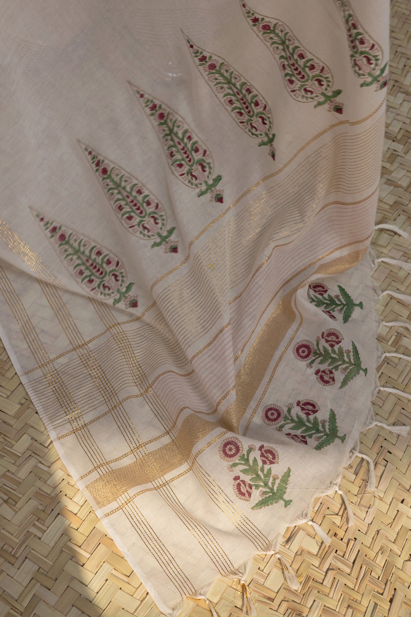Gilded Hand Block Printed 3 Piece