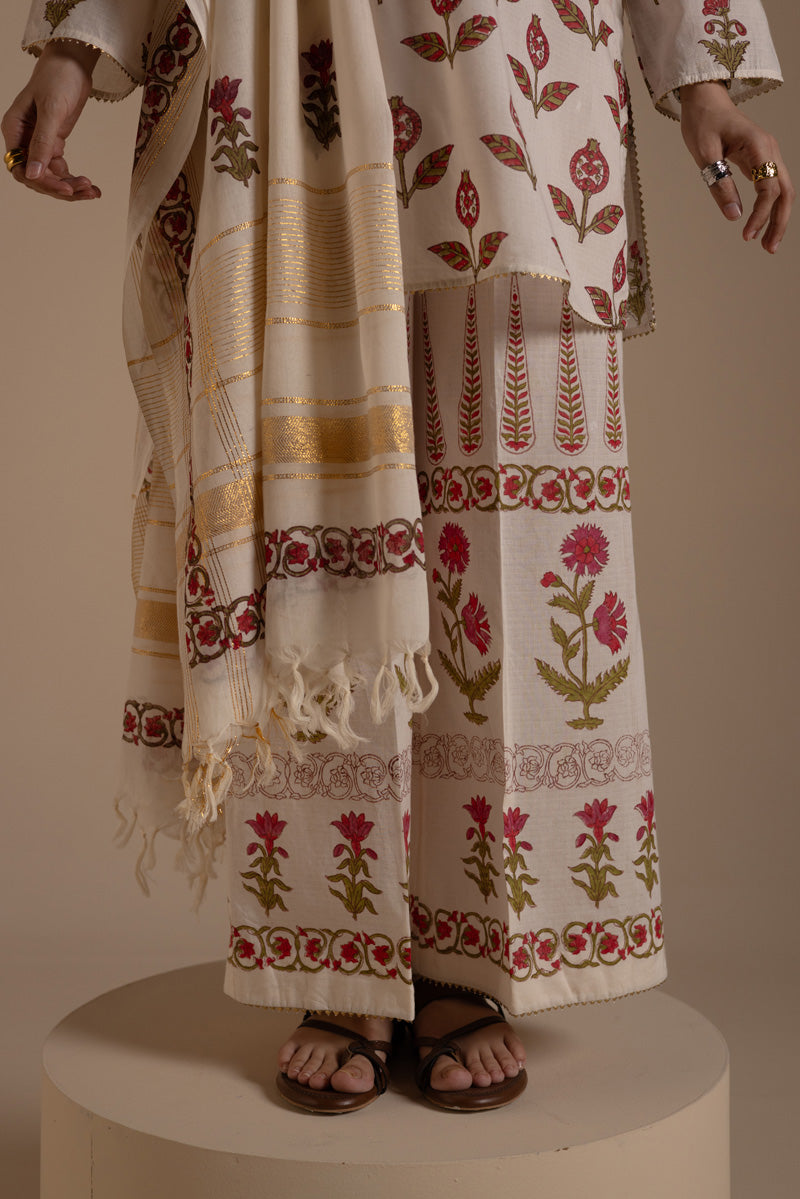 Gulbahar Block Printed 3-Piece Suit