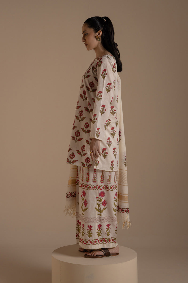 Gulbahar Block Printed 3-Piece Suit