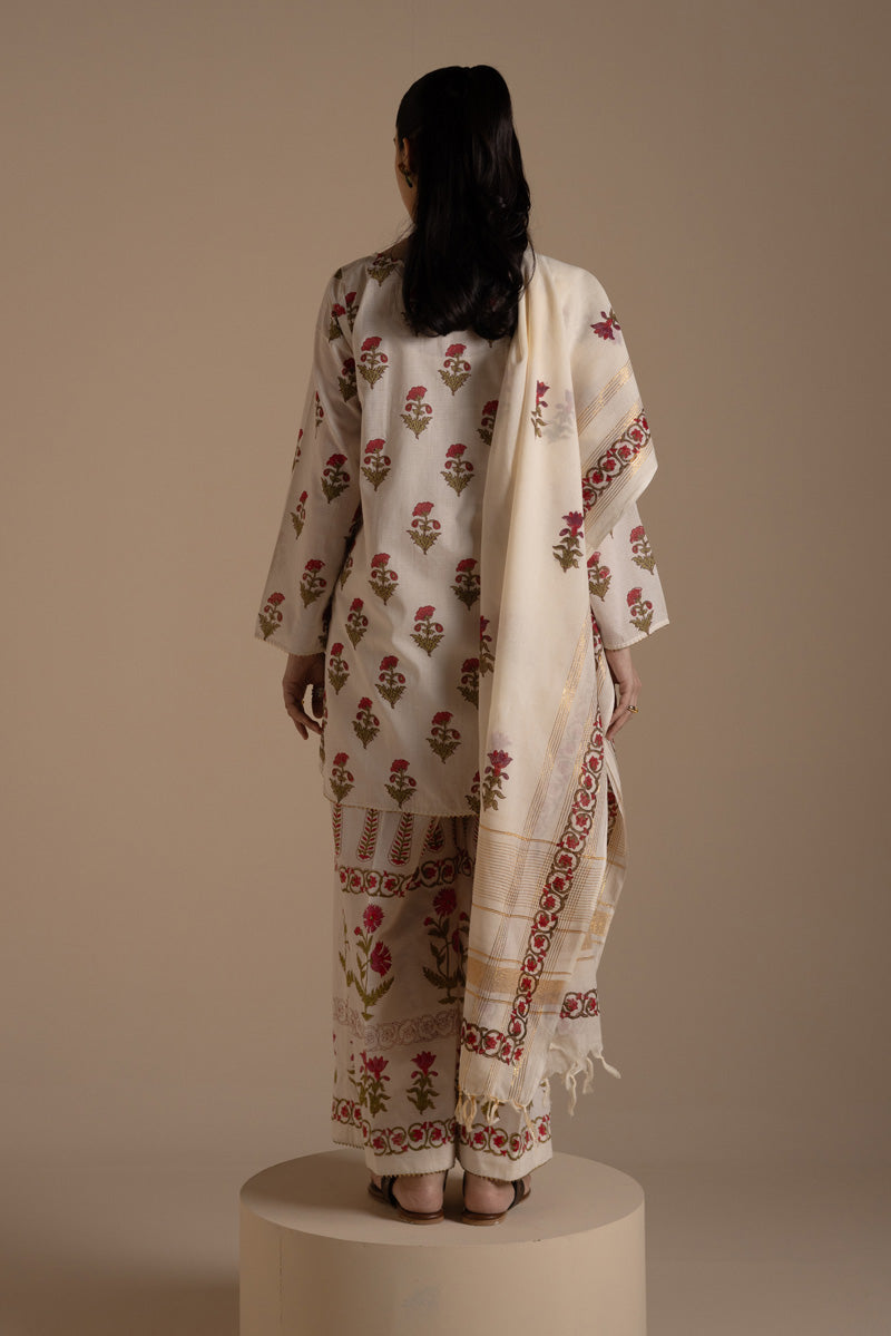 Gulbahar Block Printed 3-Piece Suit