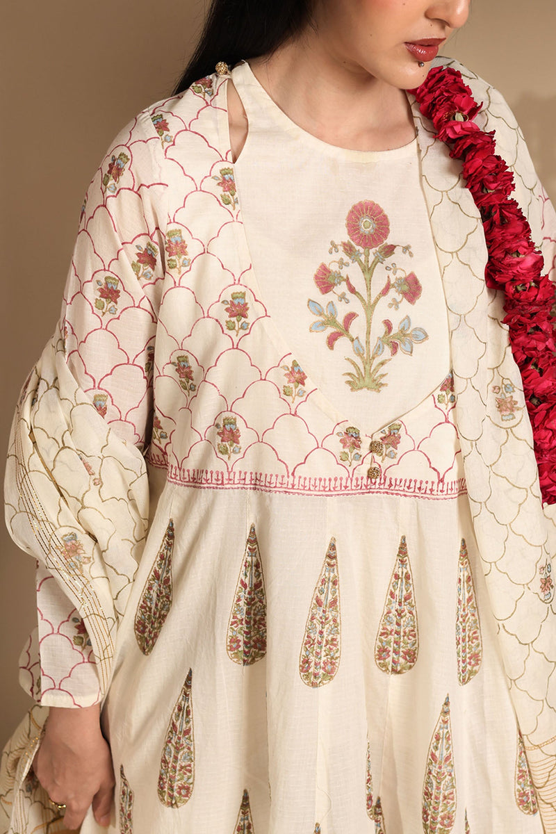 Block-Printed Anarkali Set