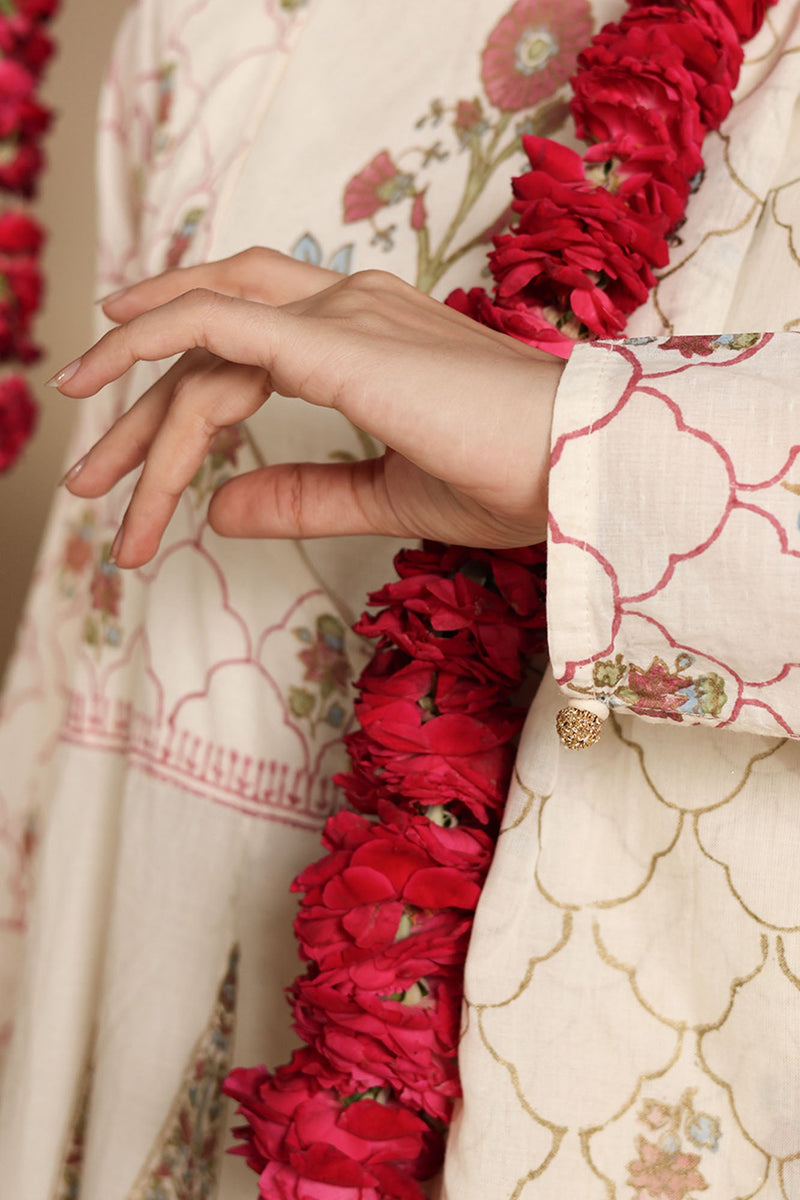 Block-Printed Anarkali Set