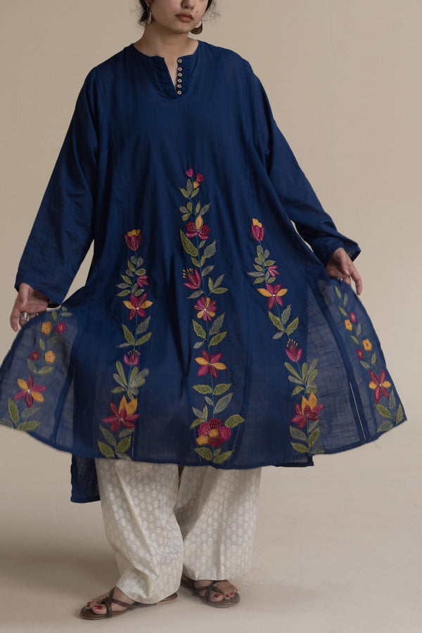 Embroidered Cascade Kurta