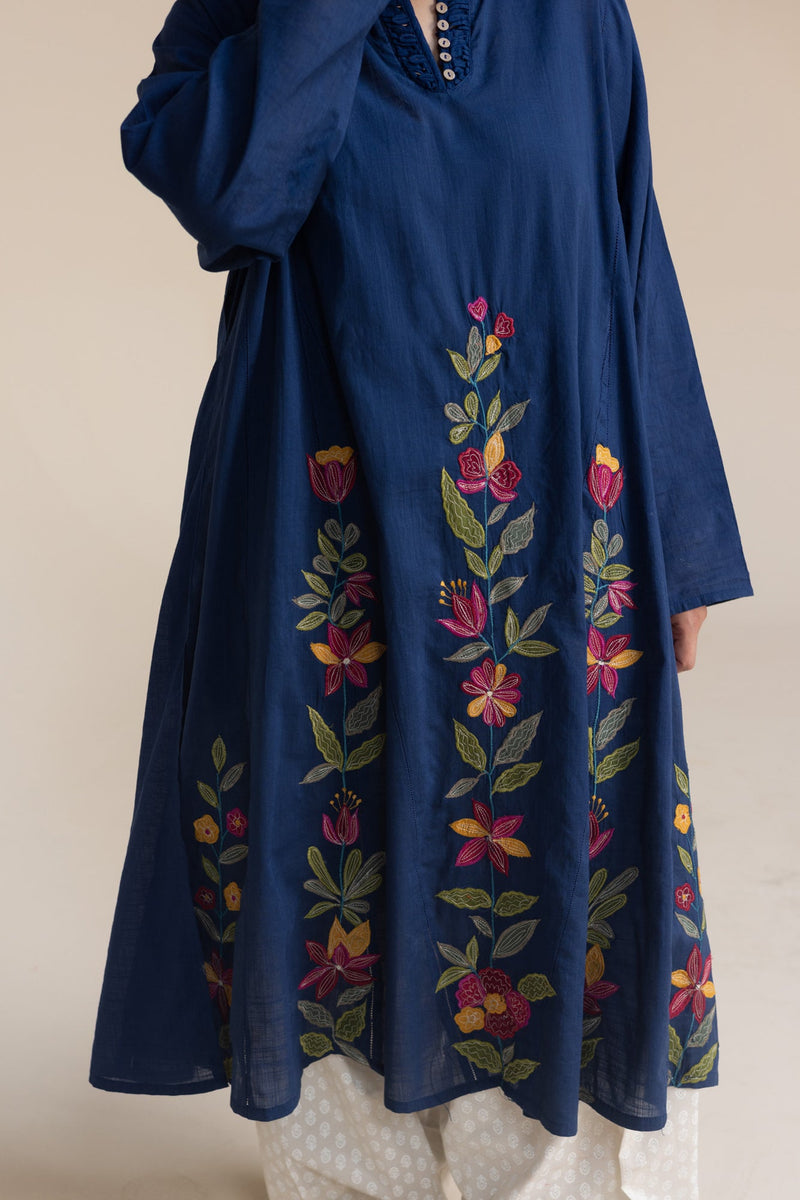 Embroidered Cascade Kurta