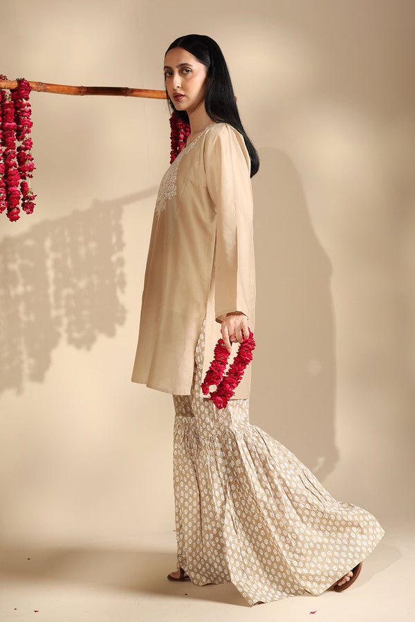 Heart Embroidered Gharara Set