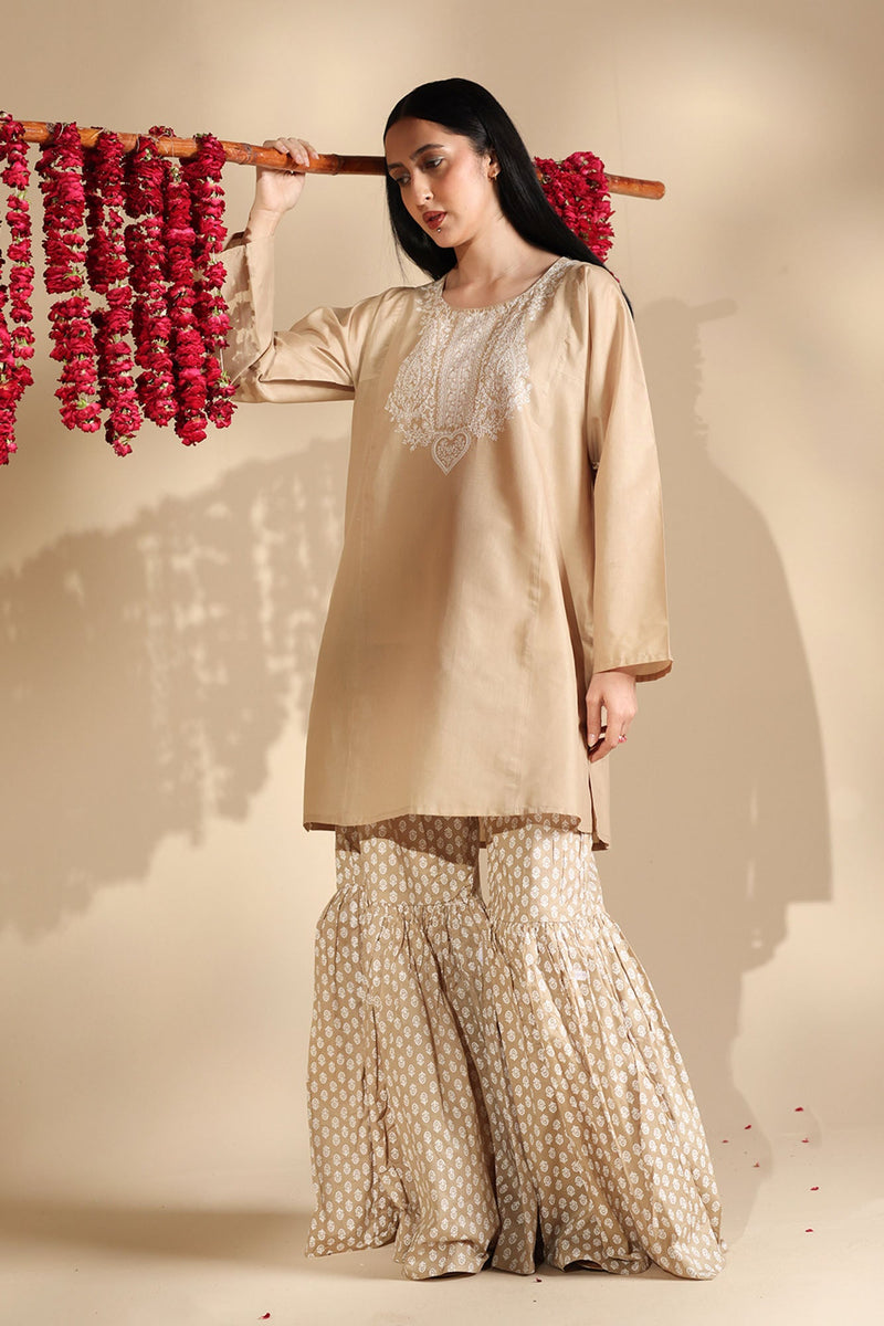 Heart Embroidered Gharara Set