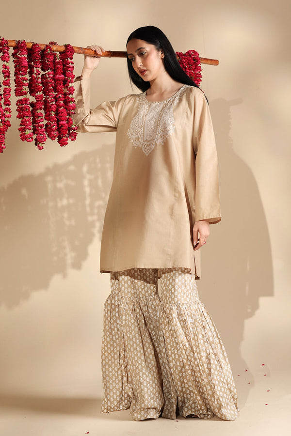 Heart Embroidered Gharara Set