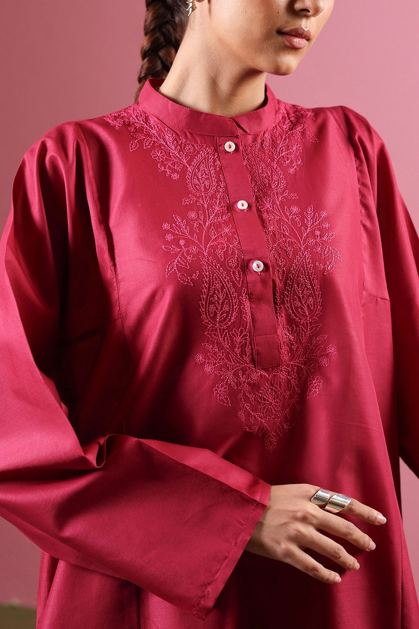 Ruby Reverie Embroidered Set