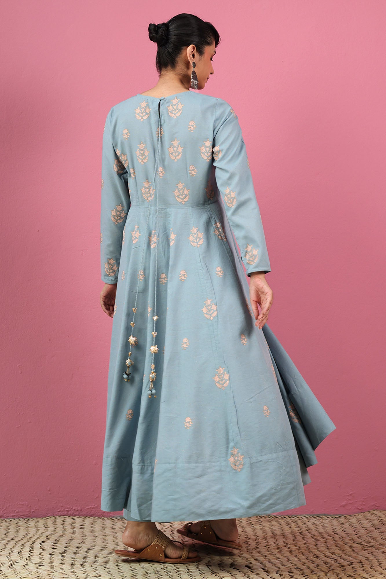 Celeste Gold Anarkali Set