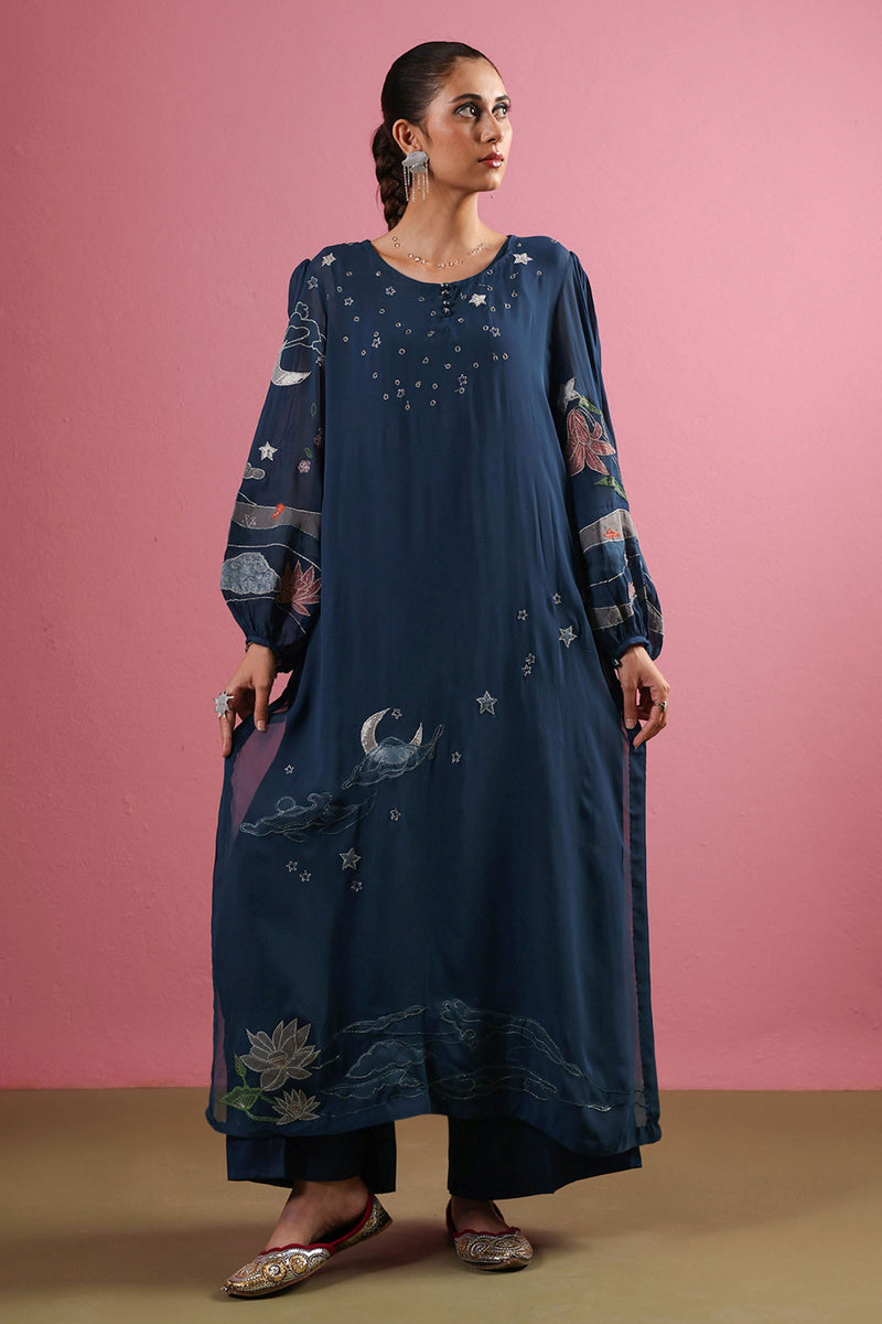 Midnight Bloom Embroidered Set