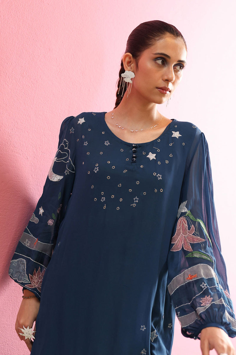 Midnight Bloom Embroidered Set