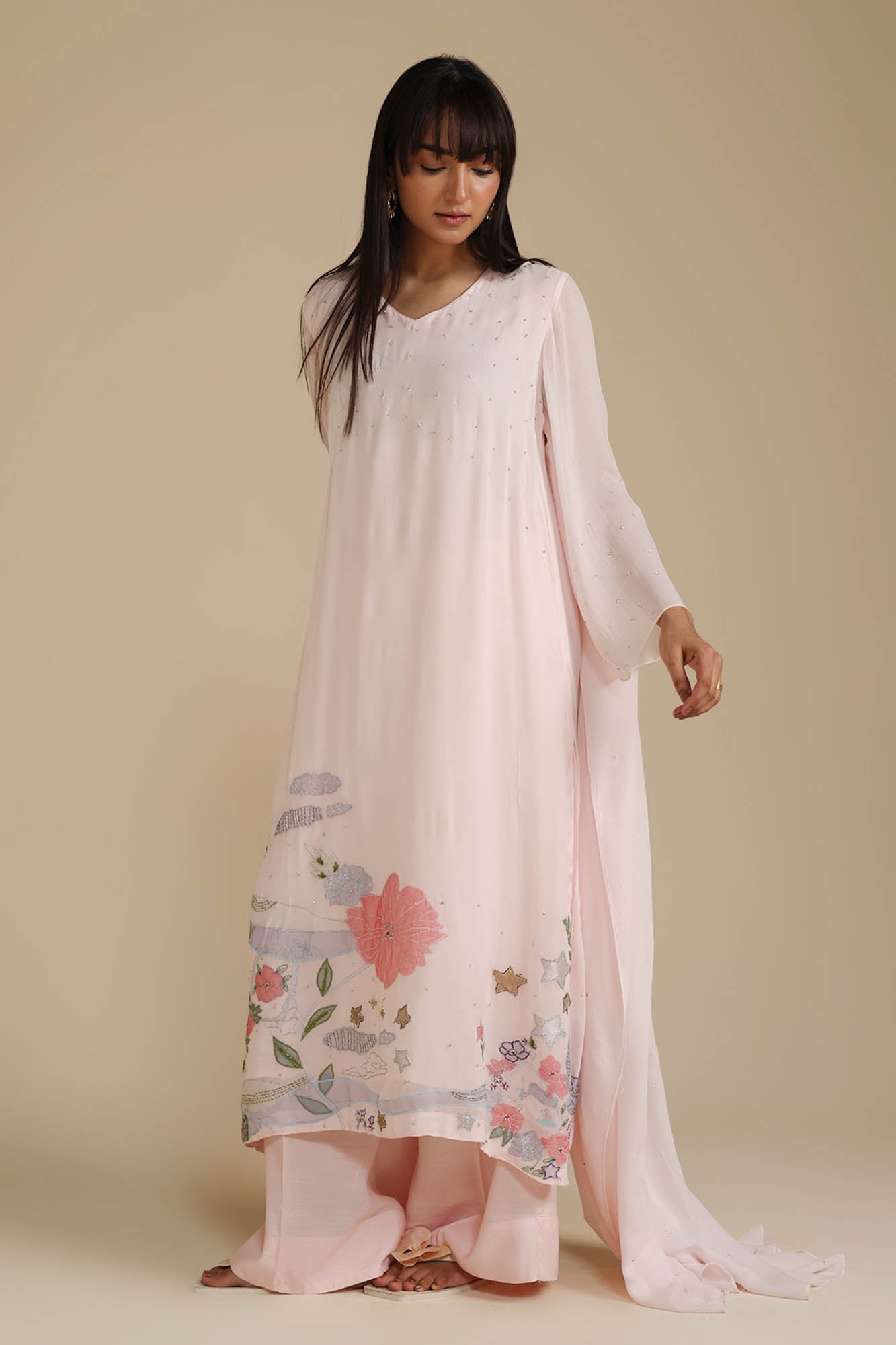 Midnight Bloom Embroidered Set