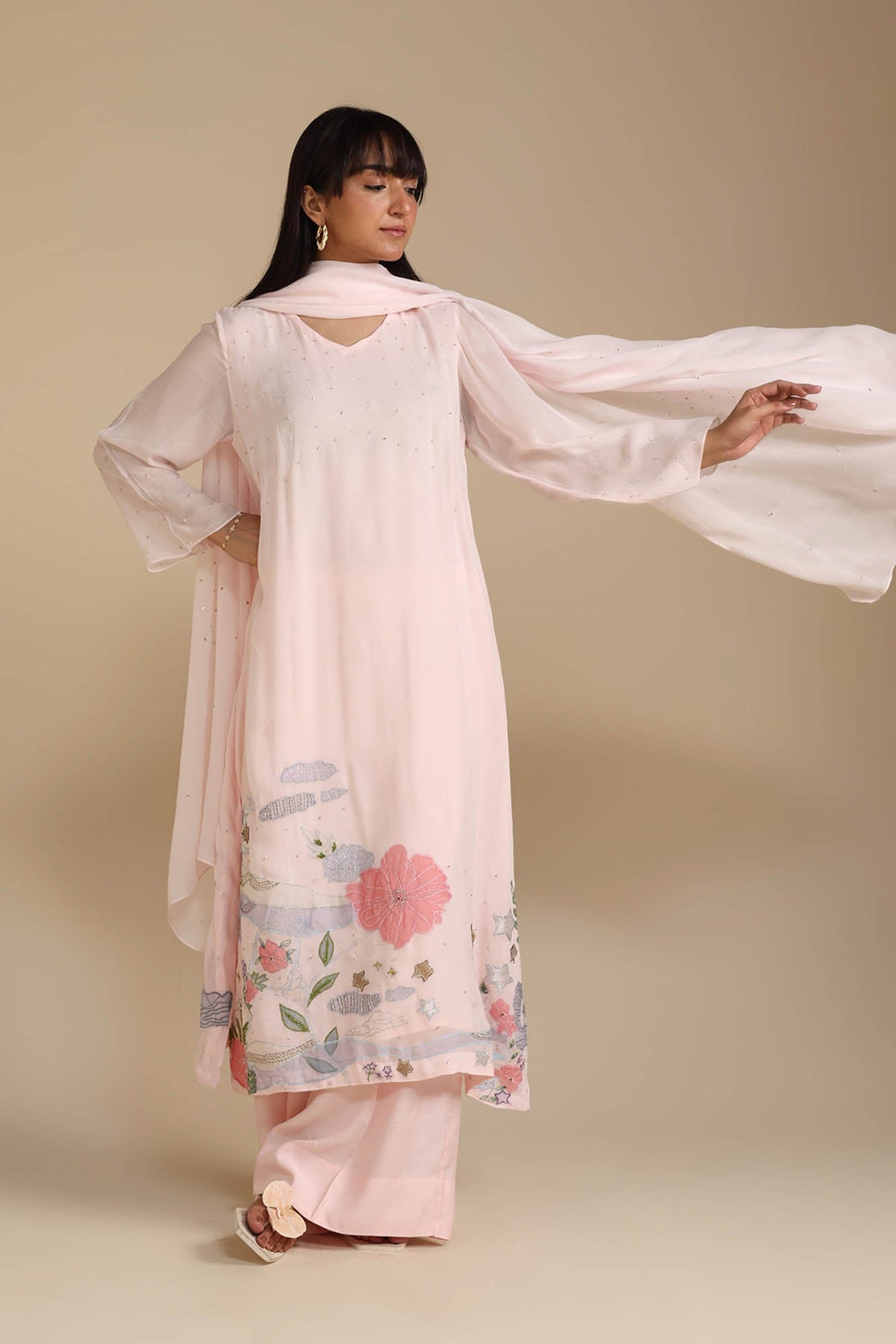 Midnight Bloom Embroidered Set