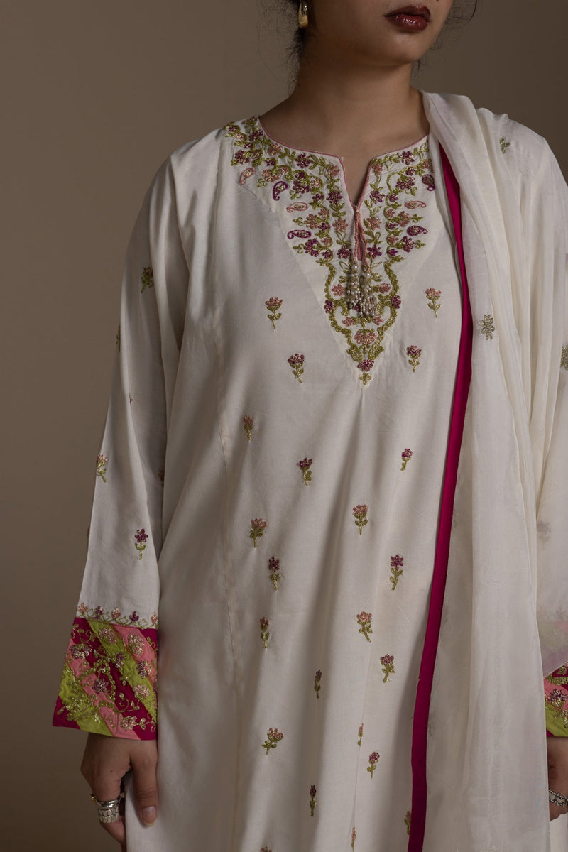 Ivory Embroidered Ensemble