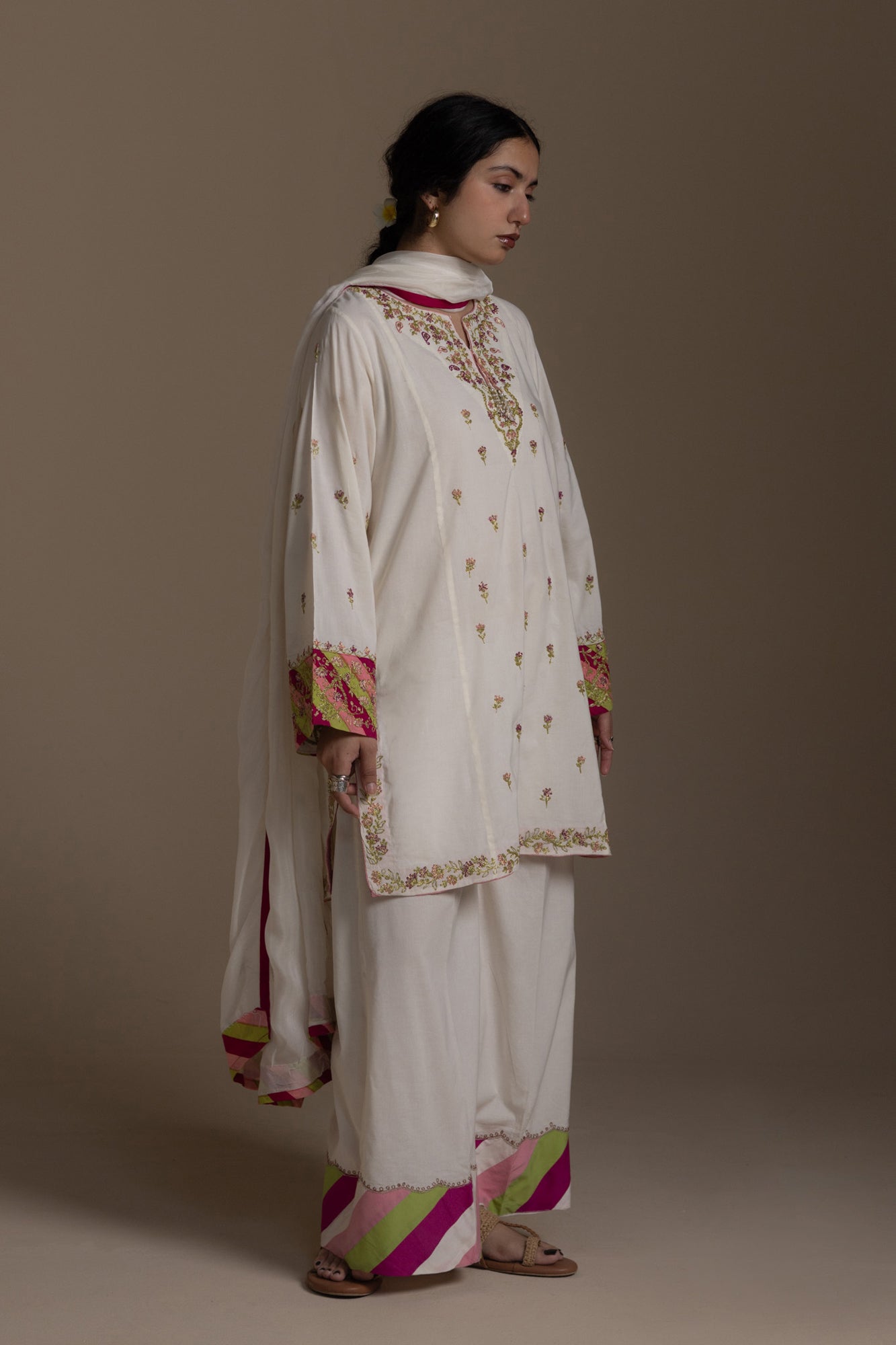 Ivory Embroidered Ensemble