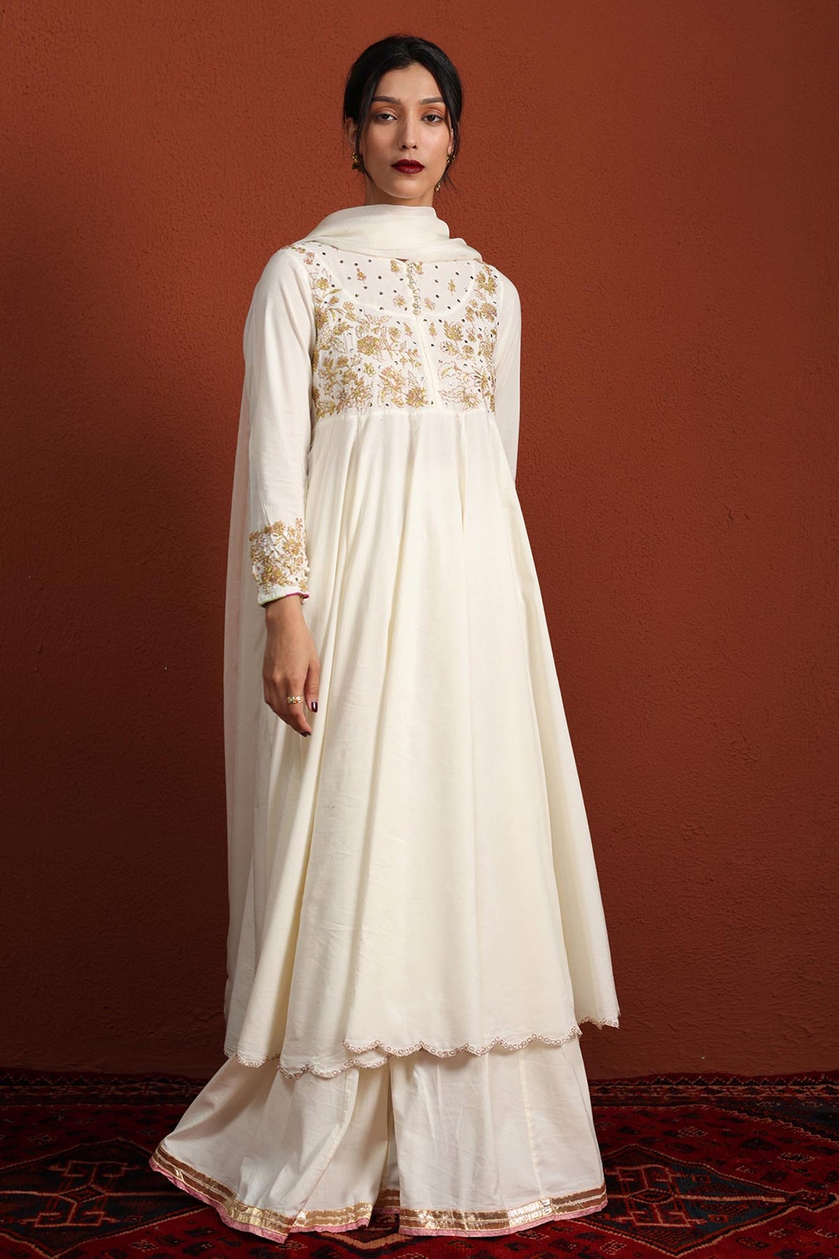 Embroidered Anarkali Ensemble
