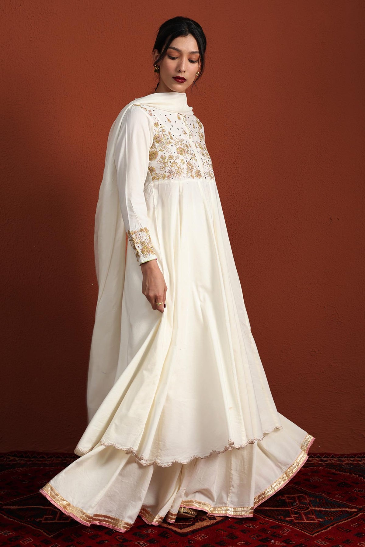 Embroidered Anarkali Ensemble
