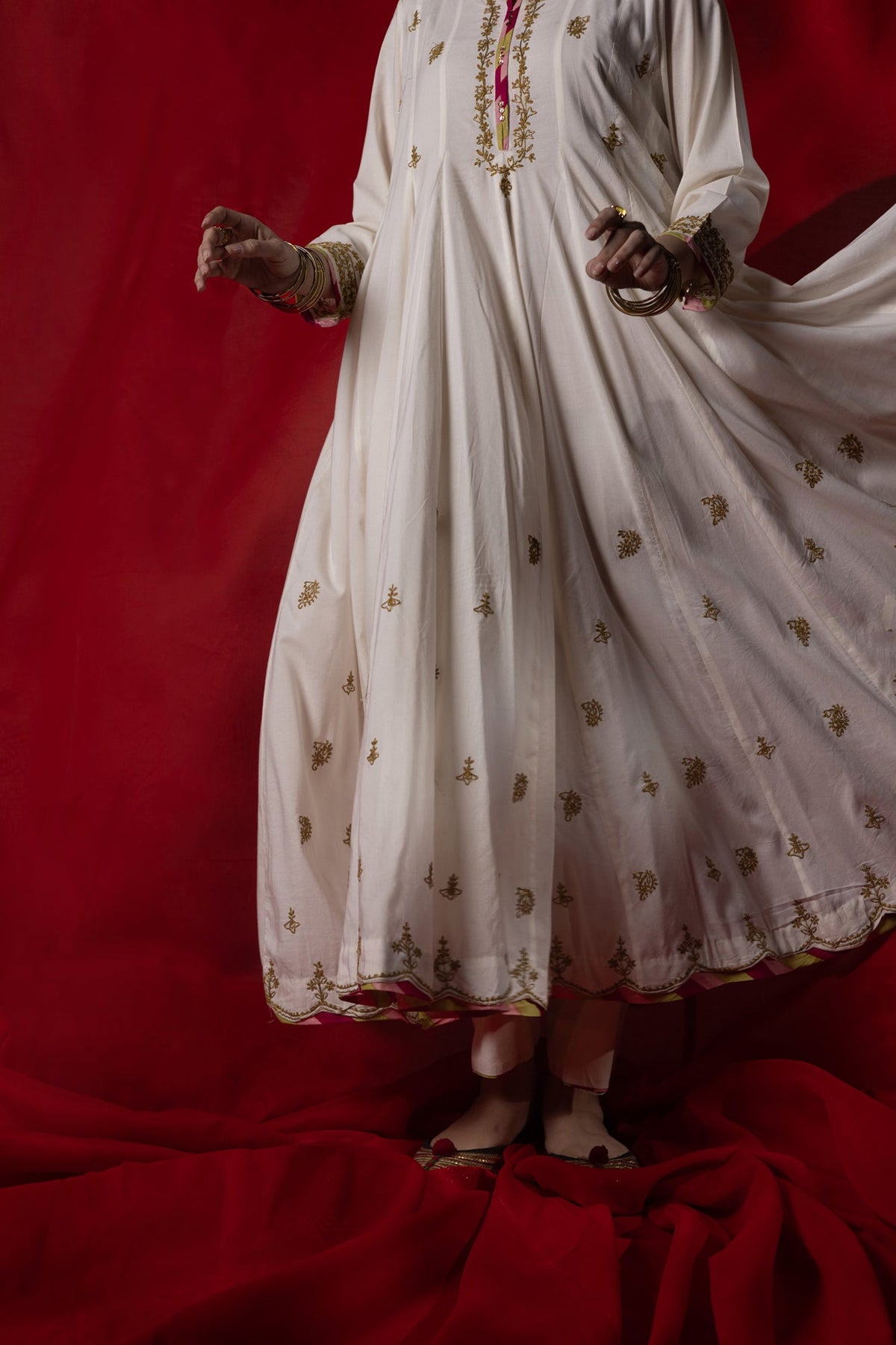 Zareen Embroidered Kalidar Set