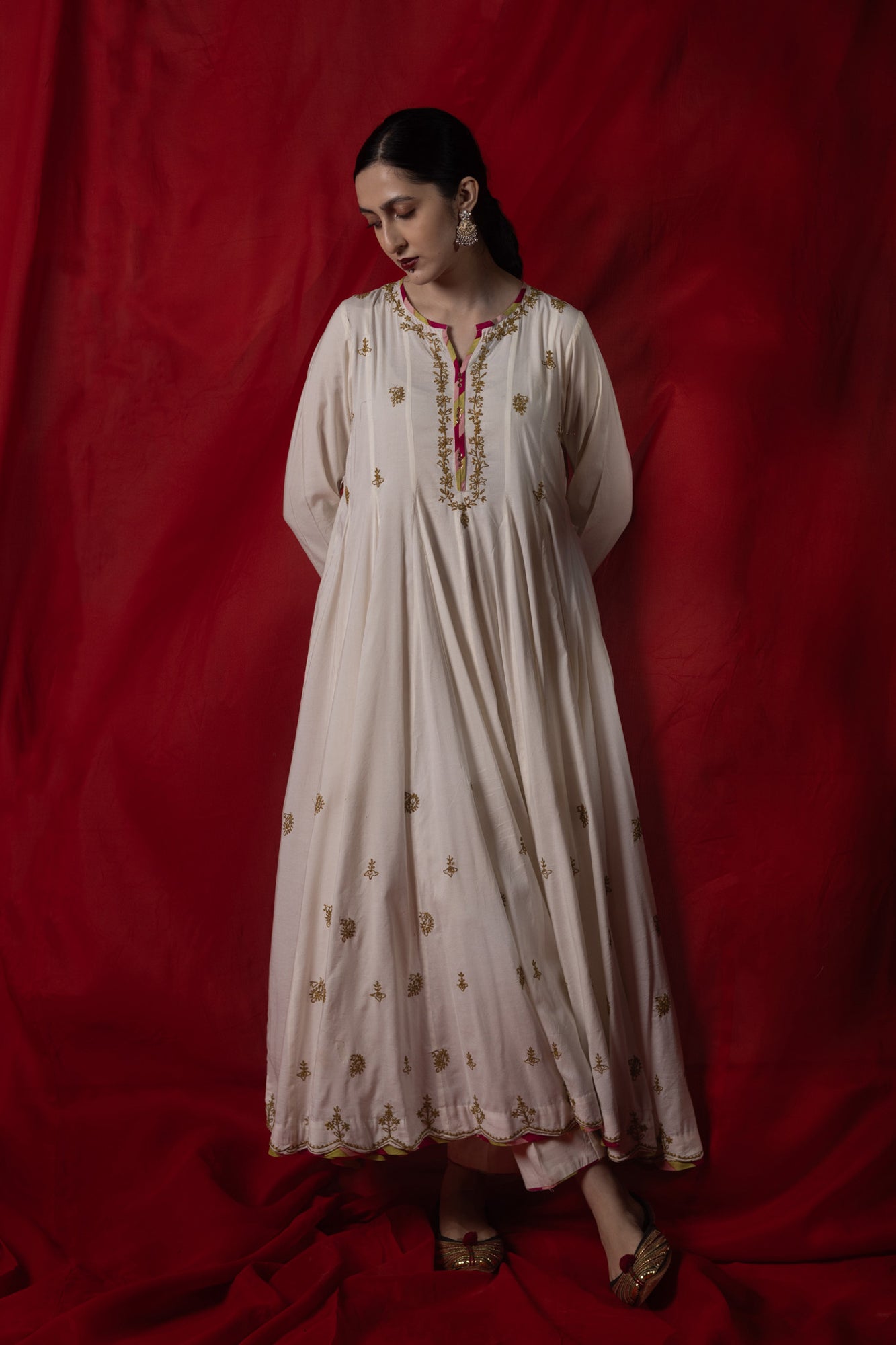 Zareen Embroidered Kalidar Set